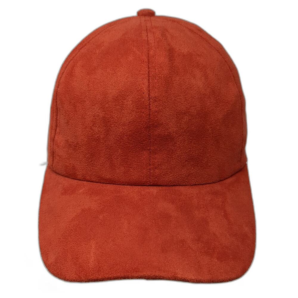 Vera New York Baseball Cap Orange One Size Blank Faux Suede Hat Slideback Buckle